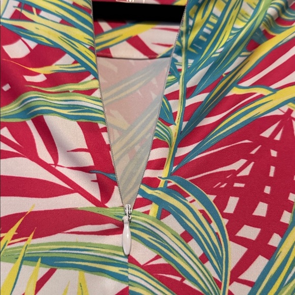 TAIL Athletic Golf Tennis Sport Dress Tropical Palm Print Zip Pockets Womens M - Picture 4 of 12